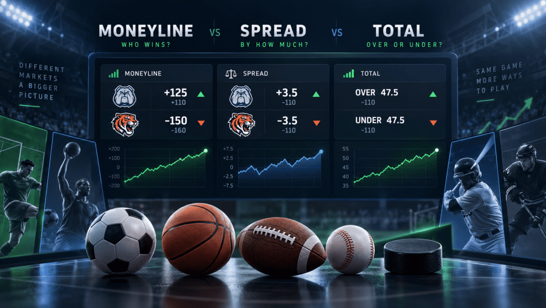 Moneyline vs Spread vs Total: Understanding the Main Betting Markets